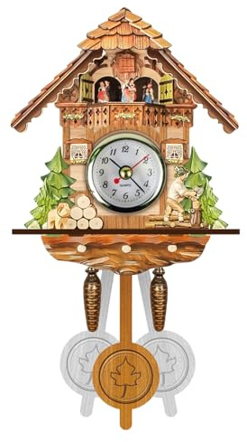 KBOLAE Reloj de cuco decorativo y delicado de madera que añade encanto al hogar, preciso y preciso, tradicional de la Selva Negra Clockcm003