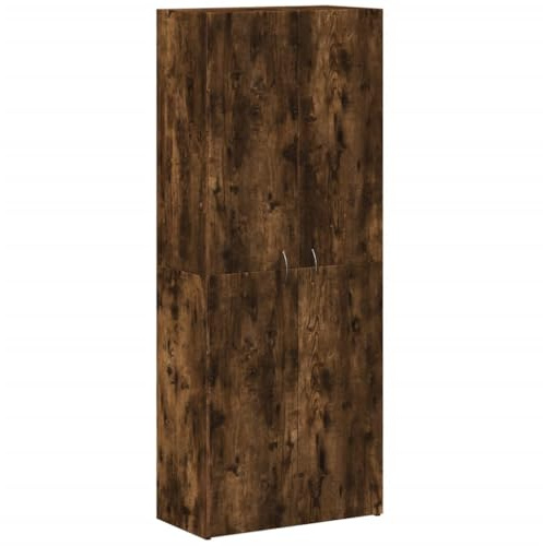 Tomostar Armoire de Bureau, Meuble de Rangement Bureau Armoire de Classement chêne fumé 60x32x153 cm Bois d'ingénierie