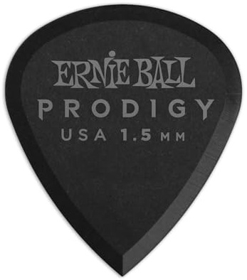 Ernie Ball, Prodigy Mini, Plettri da 1,5 mm, colore nero, confezione da 6
