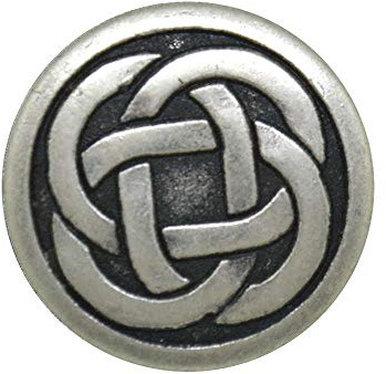 15mm Celtic Knot Metal Shank Buttons Antique Silver (6)
