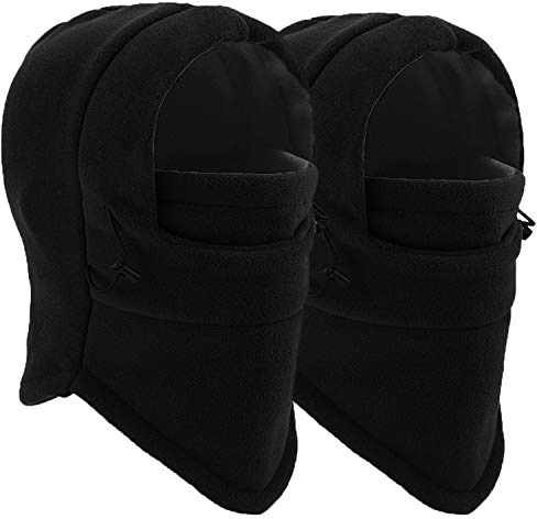 Balaclava Ski Mask 2 Pcs - Windproof Warmer Fleece Adjustable Winter Mask for Men Women