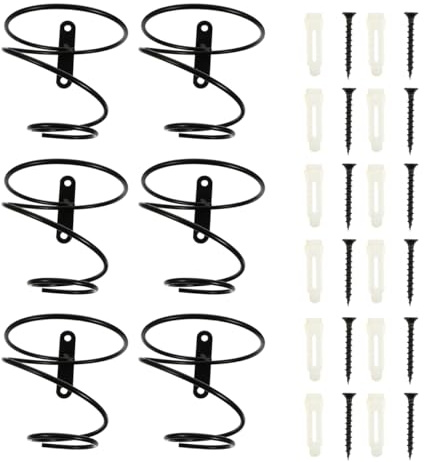 6 Stück Wand Weinregale Metall Hängen Rotwein Flasche Displayhalter Einzelne Wein Flaschenregale Organizer für Keller Wohnzimmer