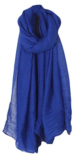 Écharpe douce pour femme - Longue écharpe en coton et lin - Grand châle hijab - Couleur unie - Longue écharpe pour la plage, l'extérieur, le camping, les voyages, Rb, taille unique