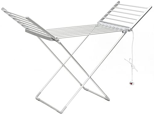 PJDDP Stendino Elettrico Asciugabiancheria con Ali Pieghevole, Stendi Biancheria Elettrico 230W con 18 Barre Stendi Biancheria Panni, Stendino Riscaldabile per Interni per Casa, Lavanderia