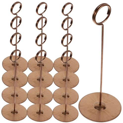 VILLFUL 12st Fotohalter Tischnummernklammern Notizclip Aus Metall Tischkartenhalter Menühalter Tischnummer Steht Platzhalter Name Tischnummernclip Esstische Büro Hochzeit Memorandum-rack