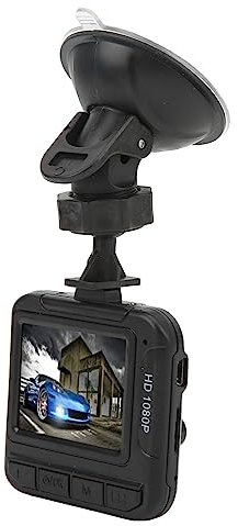Dash Cam, Videocamera da cruscotto con schermo a colori da 1,6” HD 1080P, Registratore di auto con rilevamento del movimento e supporto per una guida