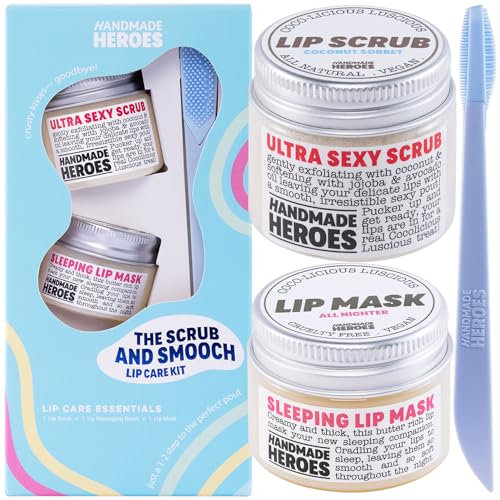 Gommage à lèvres 100 % naturel, exfoliant végétalien à la noix de coco – Exfoliant doux, vernis à lèvres au sucre et exfoliant pour les lèvres gercées et sèches (Original 3 pièces)