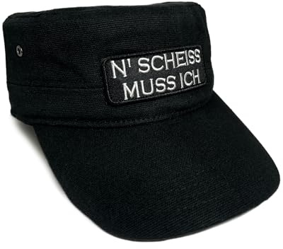 No Face No Name Military Cap N Scheiss Muss Ich in schwarz I Unisex frei einstellbar I bestickter Patch I Army Basecap Snapback Kappe Mütze