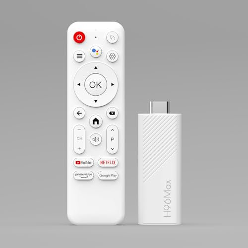 Xilibod H96Max Android 14.0 TV Stick 2 Go RAM 16 Go ROM Mali G31 H313 Quad Core Arm Cortex A53 Support 2.4G/5G WiFi BT5.0 Smart TV Stick - Blanc