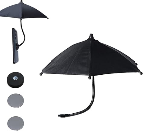 Leeneen Phone Magnetic Car Navigation Shade Visor-Rain Protector,Universal Mini Anti-Reflective Glare Blocking Phone Sun Shade Shield,Umbrella for All Smartphones (black)