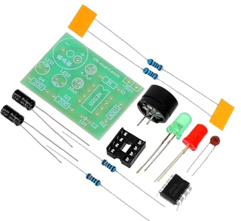SHINEOFI Kit Elettronico 3 Pezzi Ne555 Multivibratore Circuito Timer Stabile in Resina Epossidica per Saldatura Pratica e Apprendimento Educativo DIY