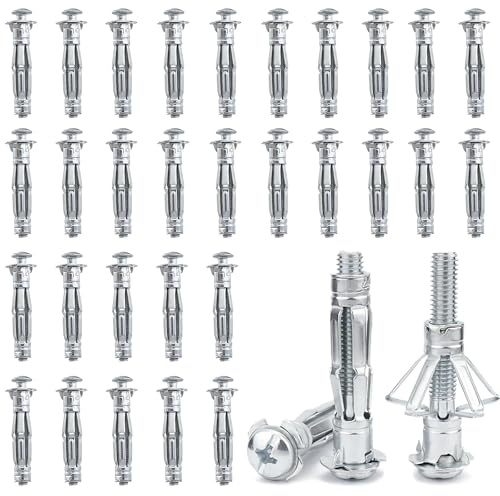 30 PCS Tasselli Cartongesso Dadi A Petalo Zincati M4*52 Dadi di Espansione per Cartongesso Tassello in Metallo per Cartongesso, Pareti Cave E Mattoni Ecc