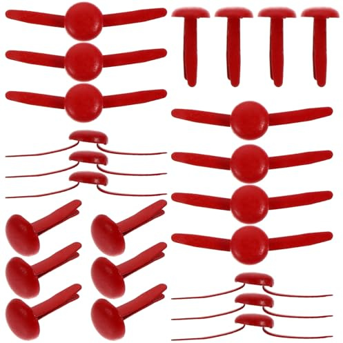 Alipis Kleiner Brads 200 Stück Zweizinkige Nägel Rot 8X15mm Bastelmaterial für Scrapbook und Kinderhandwerk