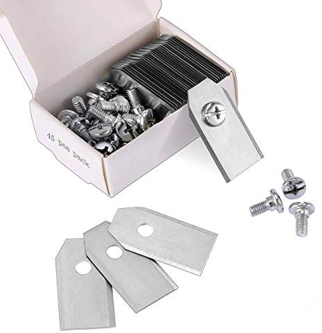 45 x Lames de Couteau en Titane pour Toutes Les Tondeuses Robotiques Husqvarn/Automower/ Yardforce/Gardena(3g-0.75mm) Avec 45 Vis, Lames de Rechange pour Modèles 105,310,315,320,420,430x,r40i