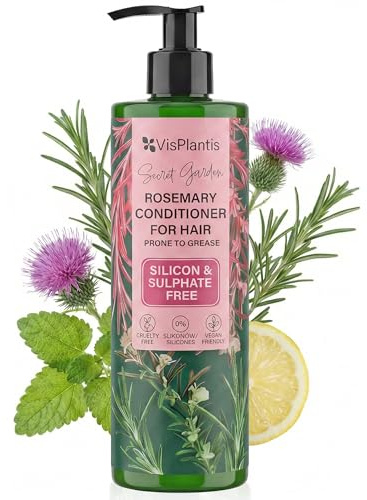 Vis Plantis Rosmarin Conditioner für Frauen - 400 ml, vegane Haarspülung für fettiges Haar mit Mariendistel & Zitronenmelisse, pflegt sanft, beschwert nicht und verleiht dem Haar mehr Fülle