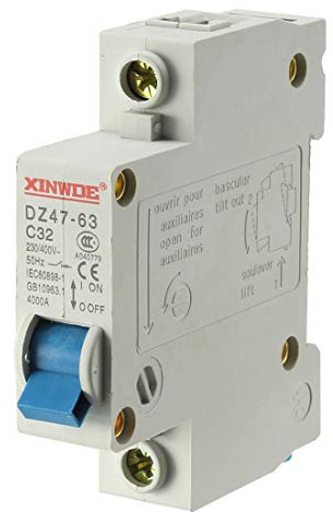 sourcing map 1Polig Leitungsschutzschalte 230/400V Niederspannung Schiene Montage DZ47-63 C32 de