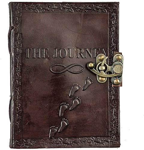 OVERDOSE The Journey Vintage Leather Journal Handgemachtes Leder Journal Reisetagebuch Schreib journal Organizer planer Tagebuch Size 5 x 7 inches 12 x 17cm