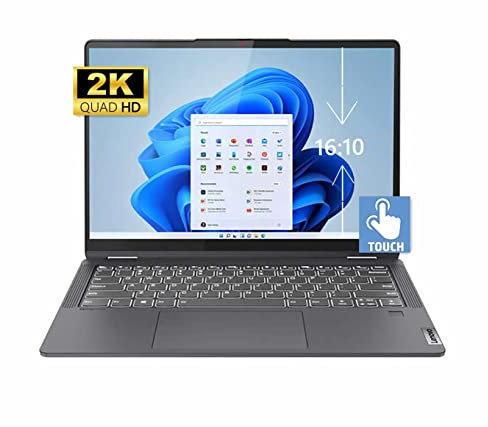 Lenovo Flex 5 - Computer portatile touchscreen 2 in 1 da 14, AMD Ryzen 7 5700U, 16:10, 2K QHD (2240 x 1400), display 100% sRGB, 16 GB di RAM, SSD PCIe da 512 GB, tipo C, impronte digitali, Wi-Fi 6,