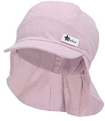 Sterntaler Unisex Kinder Schirmm.nacken Leinencharakter Kindermütze, Rosa, 45 EU