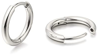 Limerencia F136 Pendientes de Aro Titanio, 8-14mm Ligero Pendientes Hipoalergenicos Titanio 20G para Mujeres, Hombres Niñas y Adolescentes