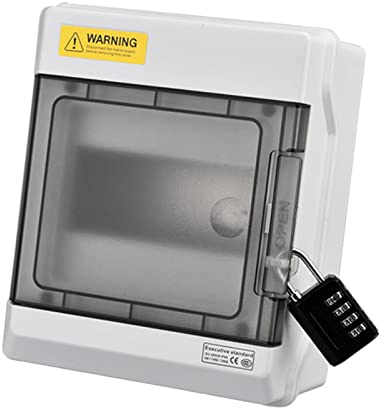 Caja Distribución Superficie, Caja Fusibles Cuadro Distribución Superficie Ip65 Resistente Al Agua Con Cierre Puerta 1 Fila Para 6 Módulos Caja Distribución Superficie Para Jardín O Zonas Exteriores