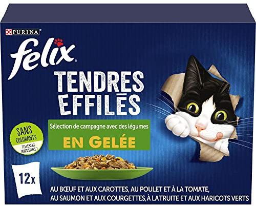 PURINA Felix mjuka avsmalnande kött och grönsaker i gelé kattmat 12X85G