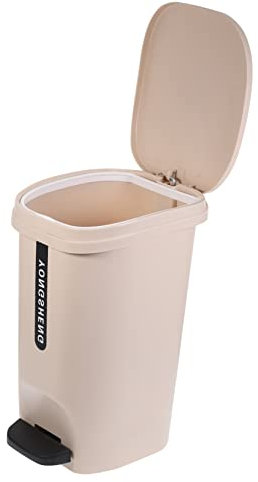 MAGICLULU Step Trash Can with Lid Practical Bathroom Waste Container for Home Kitchen and Office Ergonomic Design with Trash Bag Hold and Foot-operated Lid for Easy Use