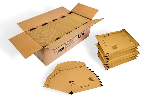 Trifoo 100 Versandtaschen Luftpolsterumschläge haftklebend Luftpolsterversandtaschen Luftpolstertaschen Polsterumschläge D4 (200 x 275 mm) braun Selbstklebeverschluß 100 Stück
