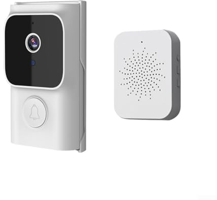 Smart Video Türklingel, drahtlose WiFi-Video-Türklingel-Kamera mit Klingel für Tuya-gesteuert, Zwei-Wege-Kommunikation, High Definition (weiß)