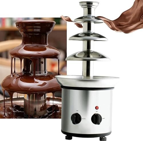 Máquina Eléctrica De Fuente De Chocolate, Fondue De Cascada De Chocolate De 4 Niveles, Máquina De Salsa De Dulces Y Queso De 170 W, Adecuada for Bodas, Cumpleaños, Fiestas