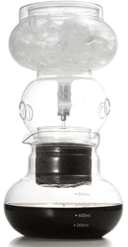 GUOQDAMI Caffettiera portatile a freddo, caffettiera di grande capacità con gocciolatore regolabile in acciaio inossidabile, moderna caffettiera ghiacciata Caffettiera Pour Over