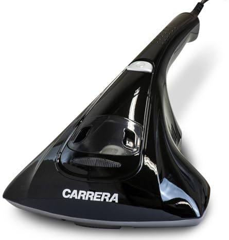 CARRERA Aspiratore per acari [luce UV] Aspiratore per materassi – Detergente per materassi – Aspiratore per materassi – Aspiratore per acari – Aspiratore per acari – Aspirapolvere per letto (nero)