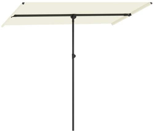 Outsunny Sonnenschirm 180 Grad drehbar Höhenverstellbar Gartenschirm mit Aluminium-Mast Marktschirm Sonnenschutz Schirm Ampelschirm Parasol Balkonschirm Sonnenschirm für Balkon 150x205cm Beige