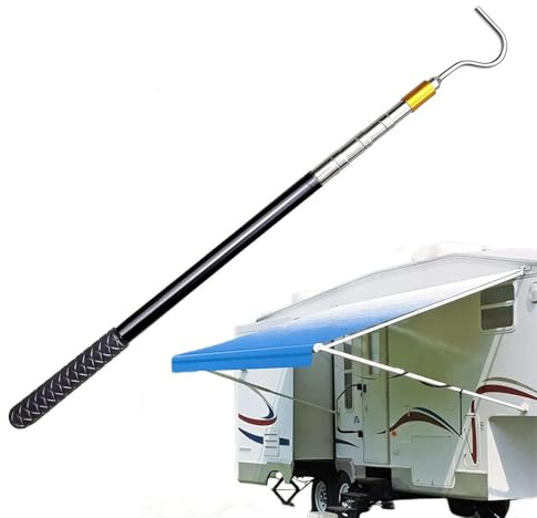 Senteen Barra telescópica con gancho, 42 cm - 150 cm, gancho para barco, barra telescópica, para camping, para toldo, barra telescópica, abrelatas para ventanas de tejado