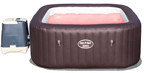 Lay-Z-Spa Maldives HydroJet Pro Hot Tub Inflatable Spa with LED Lights, 1050 Litre, Brown, 85 x 75 x 92 cm