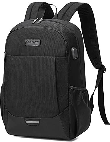 Lightweight 15.6 Inch Laptop Backpack Rucksack Bag for Men Women, Water Resistant College High School Bag Boys with USB Charging Port