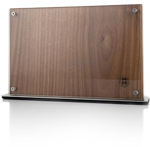 Schmidt Brothers - Acacia Downtown Magnetic Knife Block, Acacia Hardwood and Acrylic Shield, Universal Cutlery Storage For 16-18 Knives