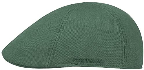 Stetson Texas Cotton Flat Cap with UV Protection 40+ - Cotton Peaked Ivy Cap - Solid-Color Cap for Spring/Summer Green XL (60-61 cm)