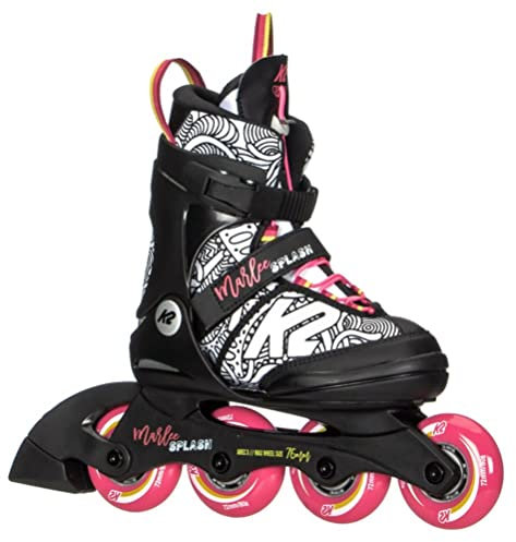 K2 Inline Skates MARLEE SPLASH Für Mädchen Mit K2 Softboot, Black - Pink - Splash, 30F0117