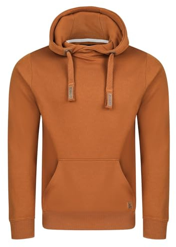 riverso Hoodie herr regular fit RIVNiklas huvtröja tröja cross-over-krage grå brun grön röd blå svart beige S M L XL XXL 3XL 4XL 5XL, Tawny Brown (Bjd), 3XL