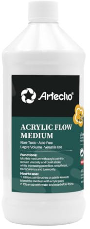 Artecho Pouring Medio acrílico de 946 ml, medio de flujo acrílico para pintura acrílica.