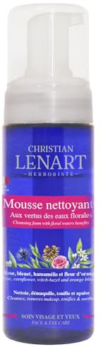 CHRISTIAN LENART – Mousse micellaire nettoyante démaquillante aux vertus des Eaux Florales – Nettoie et Démaquille le Visage et les Yeux et élimine les Particules de Pollution - Fabrication Française
