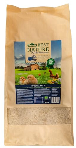 Dehner Best Nature Bio kyckling- och ungfjäderfäfoder, uppfödningsfoder, 10 kg