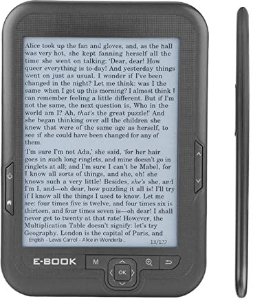 ASHATA Liseuse | Écran 6 à Encre E-Ink Lecteur E‑Book | Lecteur E-Ink 6 Pouces Résolution 1024 X 768 Écran 300DPI Couverture Bleue | 16 Go 8 Go 4 Go | Fonction Radio FM | Fonction(Le Noir)