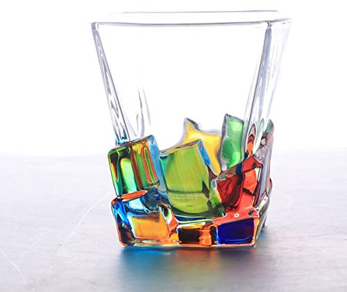 Eidoct Verres à eau colorés, peints à la main, traditionnels, en verre, capacité 300 ml