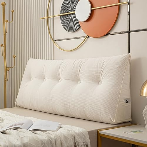 Triangulär huvudgavel kudde – 100 x 50 x 20 cm mjuka stora bekväma läskuddar för sängar soffor – ryggkorsryggstödskudde – sovrum kilkuddar