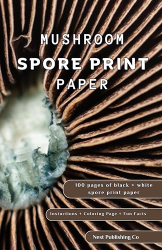 MUSHROOM SPORE PRINT PAPER I FULL PAGE COVERAGE I 50 WHITE + 50 BLACK SHEETS: INCLUDED: HOW TO, COLORING SHEET, FUN FACTS