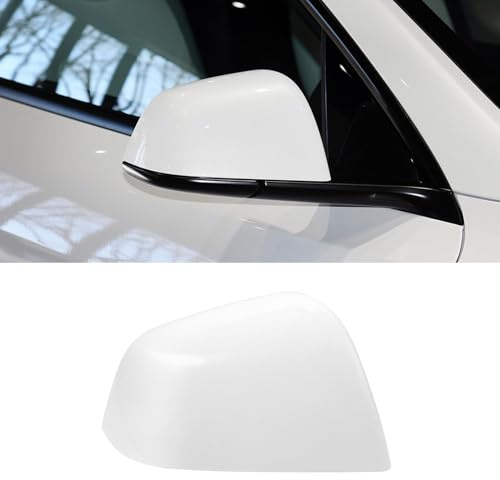 TTCR-II Retrovisor Cubierta Compatible con Tesla Model Y Espejo Cubierta Lado del Pasajero 2020 2021 2022 2023 2024 Espejo Tapa para Model Y Accesorios(Blanco Perla-Derecha)
