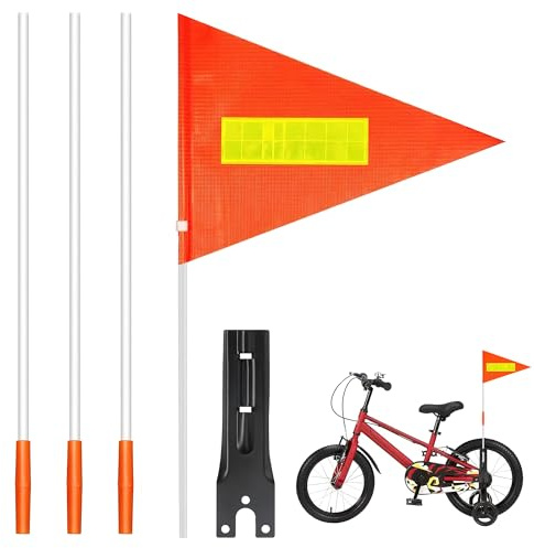 INCETUE Bicycle Pennant Safety Flag - Reflective Bicycle Flag for Children's Bicycle & Bicycle Trailer, High Visibility Flag for More Safety When Cycling