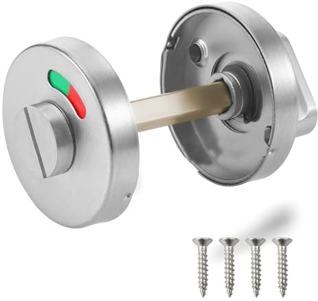 Ensemble de Rosaces en Acier Inoxydable, 1 Pièce, Serrure de Porte à Pêne Rotatif, Serrure de Salle de Bain pour Portes de Toilettes avec Indicateur D'occupation